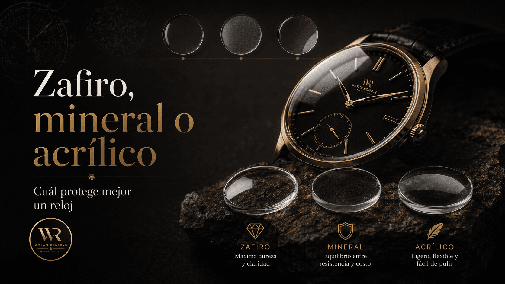 Cristal de zafiro, mineral o acrílico: cuál protege mejor un reloj
