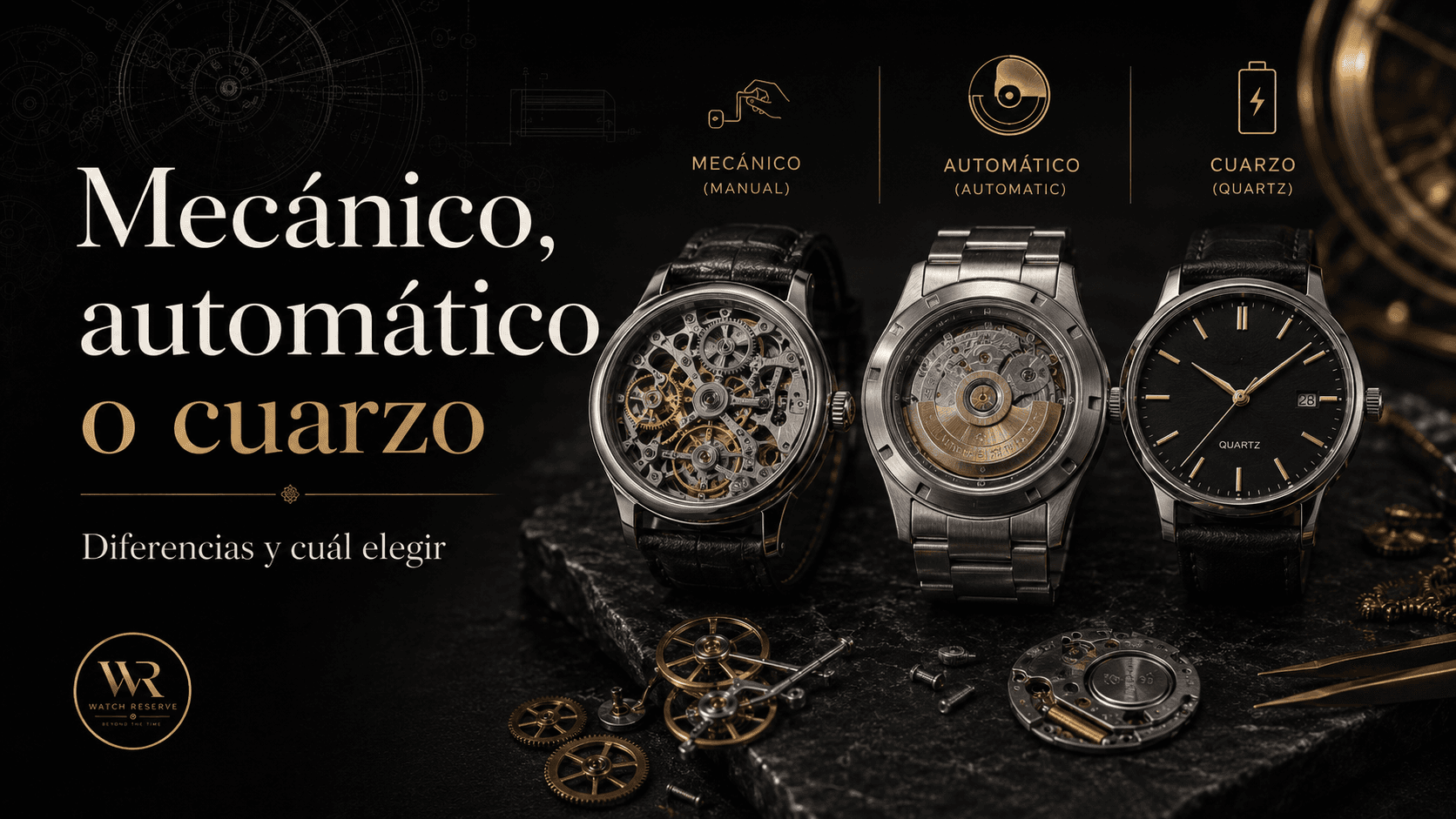 Reloj mecánico, automático o de cuarzo: diferencias y cuál elegir